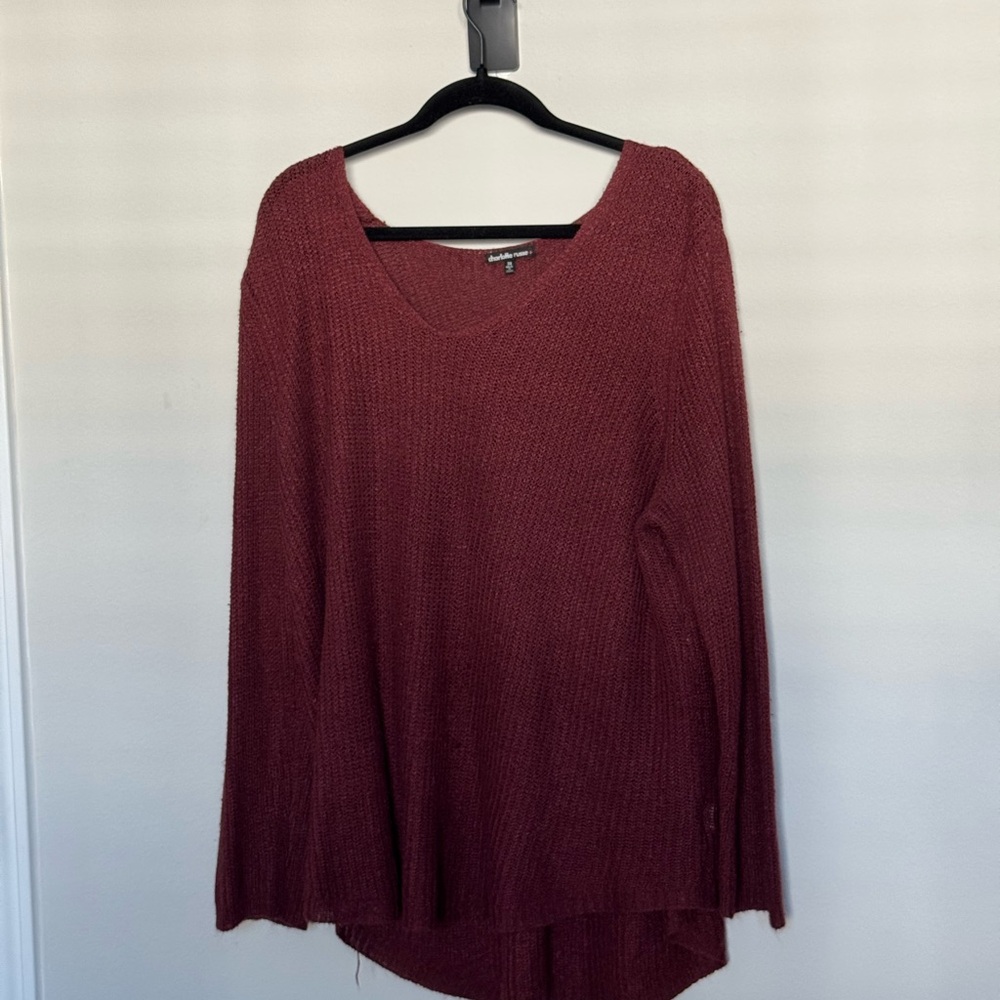 Plus Size Charlotte Russe Maroon Knit Sweater